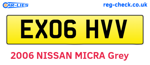 EX06HVV are the vehicle registration plates.