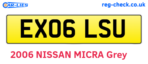 EX06LSU are the vehicle registration plates.