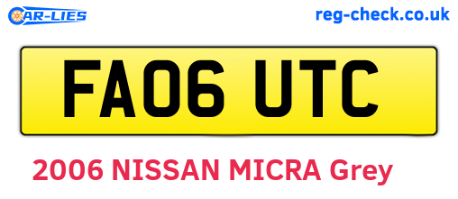 FA06UTC are the vehicle registration plates.