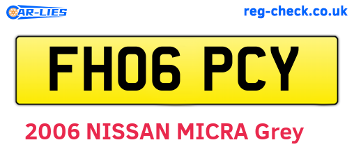 FH06PCY are the vehicle registration plates.