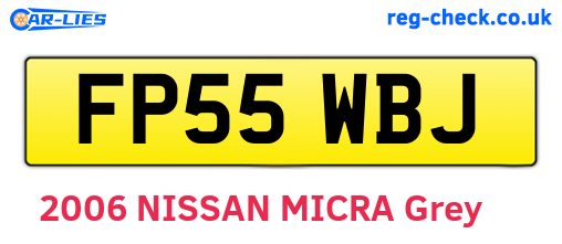 FP55WBJ are the vehicle registration plates.