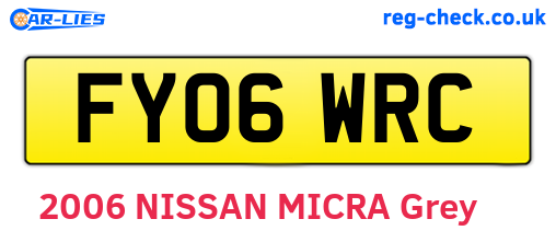 FY06WRC are the vehicle registration plates.