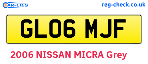 GL06MJF are the vehicle registration plates.
