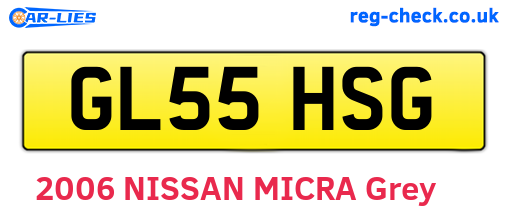 GL55HSG are the vehicle registration plates.