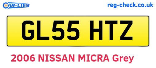 GL55HTZ are the vehicle registration plates.