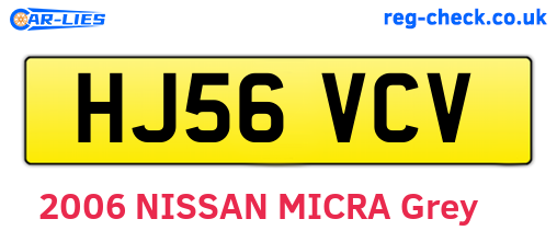 HJ56VCV are the vehicle registration plates.