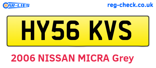 HY56KVS are the vehicle registration plates.