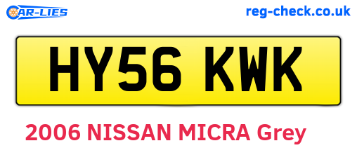 HY56KWK are the vehicle registration plates.