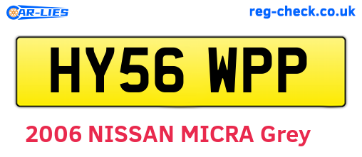 HY56WPP are the vehicle registration plates.