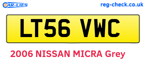 LT56VWC are the vehicle registration plates.