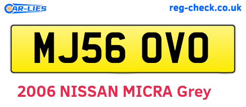 MJ56OVO are the vehicle registration plates.