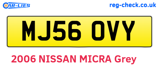 MJ56OVY are the vehicle registration plates.