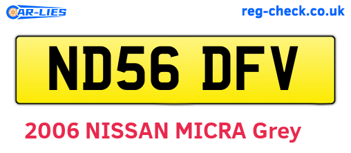 ND56DFV are the vehicle registration plates.
