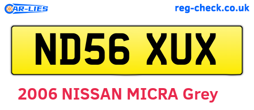 ND56XUX are the vehicle registration plates.