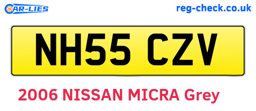 NH55CZV are the vehicle registration plates.