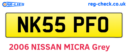 NK55PFO are the vehicle registration plates.