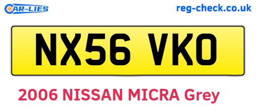 NX56VKO are the vehicle registration plates.