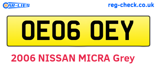 OE06OEY are the vehicle registration plates.