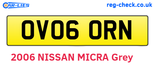 OV06ORN are the vehicle registration plates.