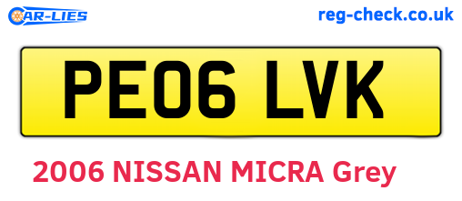 PE06LVK are the vehicle registration plates.