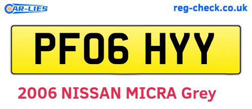 PF06HYY are the vehicle registration plates.