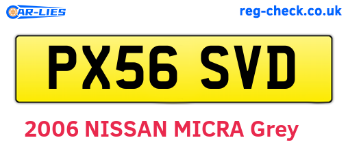 PX56SVD are the vehicle registration plates.