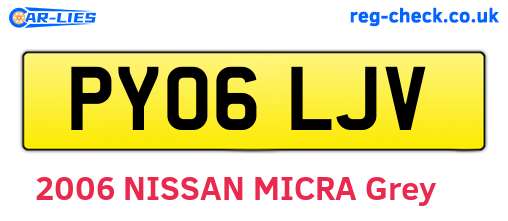 PY06LJV are the vehicle registration plates.
