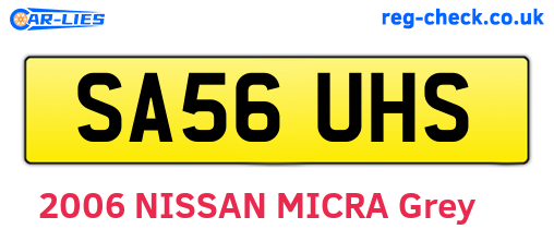 SA56UHS are the vehicle registration plates.