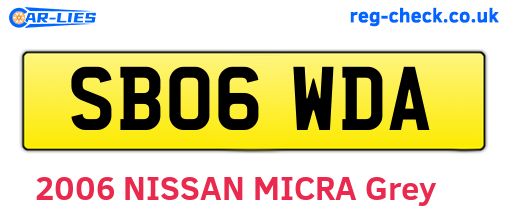 SB06WDA are the vehicle registration plates.