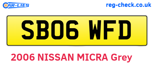 SB06WFD are the vehicle registration plates.