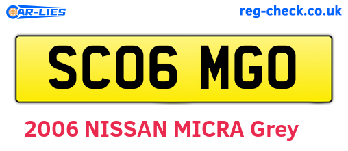 SC06MGO are the vehicle registration plates.