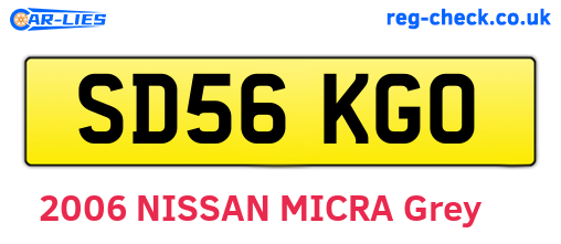 SD56KGO are the vehicle registration plates.