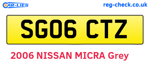 SG06CTZ are the vehicle registration plates.