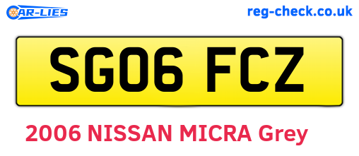 SG06FCZ are the vehicle registration plates.