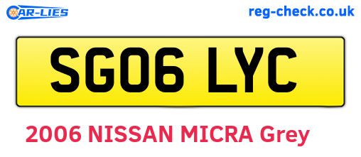 SG06LYC are the vehicle registration plates.
