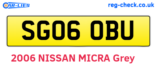 SG06OBU are the vehicle registration plates.