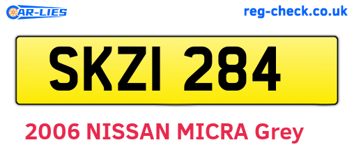 SKZ1284 are the vehicle registration plates.