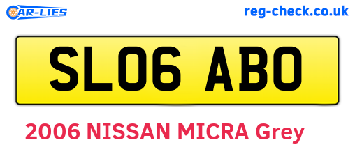 SL06ABO are the vehicle registration plates.
