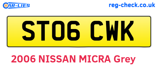 ST06CWK are the vehicle registration plates.