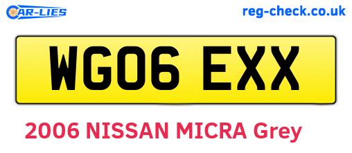 WG06EXX are the vehicle registration plates.