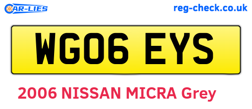 WG06EYS are the vehicle registration plates.