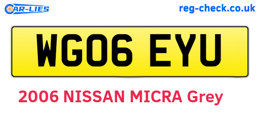 WG06EYU are the vehicle registration plates.