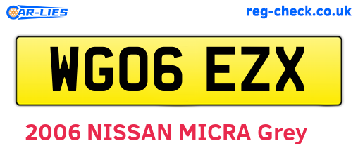 WG06EZX are the vehicle registration plates.