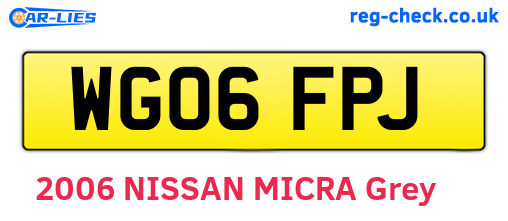 WG06FPJ are the vehicle registration plates.