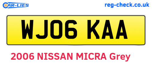 WJ06KAA are the vehicle registration plates.