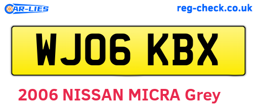 WJ06KBX are the vehicle registration plates.