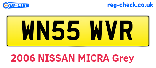 WN55WVR are the vehicle registration plates.