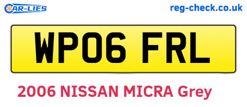 WP06FRL are the vehicle registration plates.