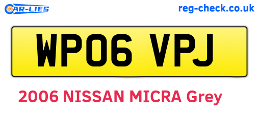 WP06VPJ are the vehicle registration plates.