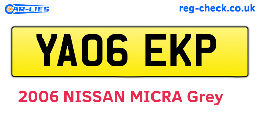 YA06EKP are the vehicle registration plates.